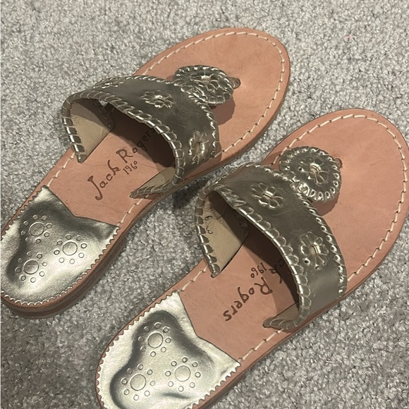 Jack Rogers Women's Gold Slide Sandals - Picture 1 of 4